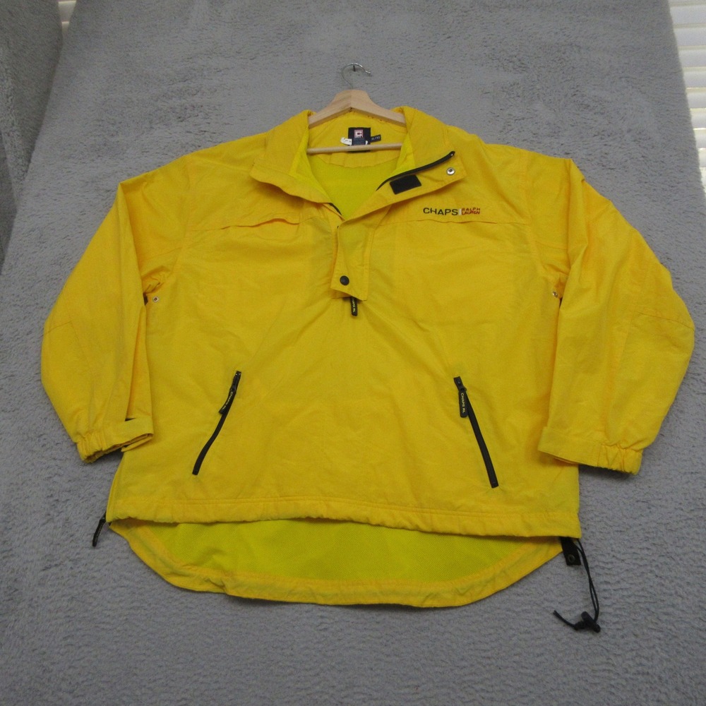 Vintage 90s Chaps Ralph Lauren Anorak Jacket Men XL Yellow Gorpcore Nautical